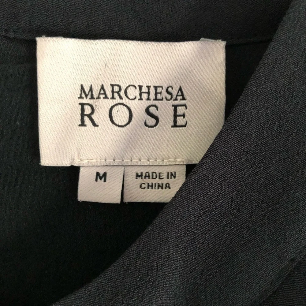 Marchesa Rose Black Caviar Sleeveless Dress M